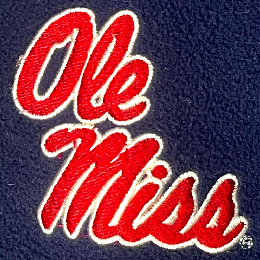 Drake Men's Ole Miss Navy Blue Fleece Windproof Layering Vest, Size M. (E.H)
